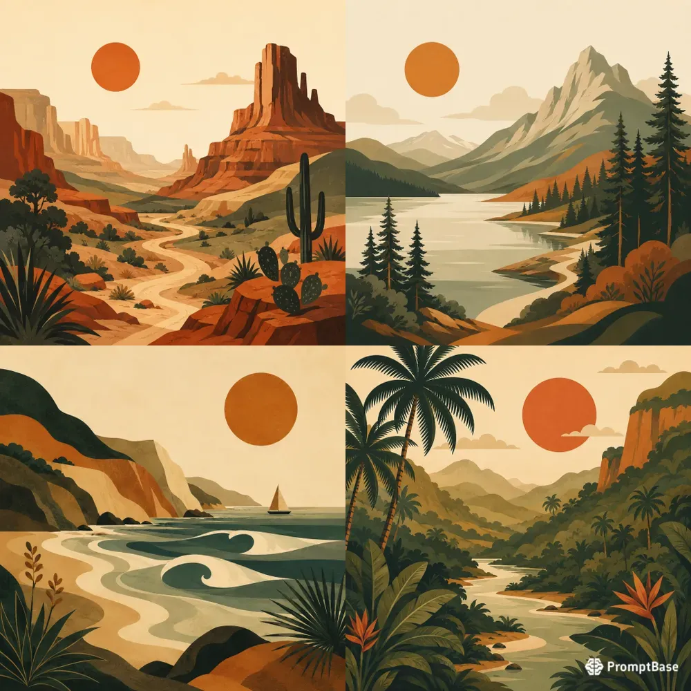 Retro Minimalist Nature Prints