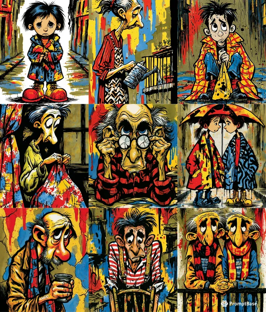 Gritty Ink Watercolor Caricatures