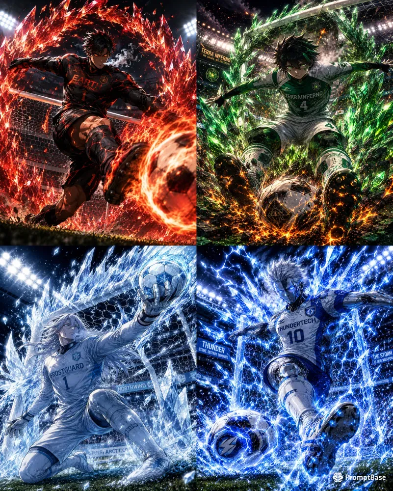 Anime Elemental Football Characters