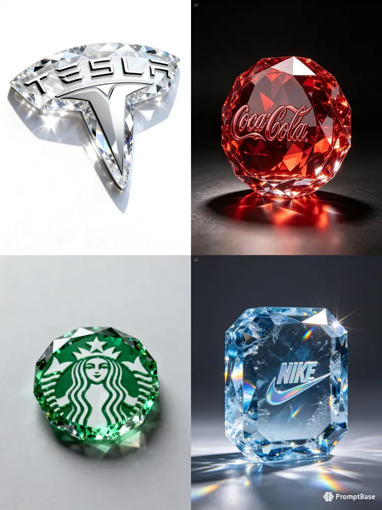 Luxury 3D Gemstone Emblem Renders