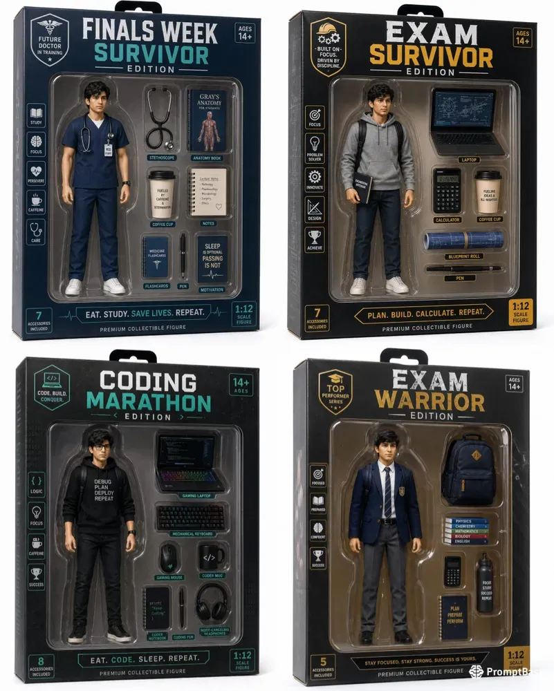 Exam Survivor Action Figure Generator
