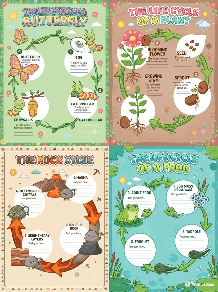 Kids Science Cycle Infographics
