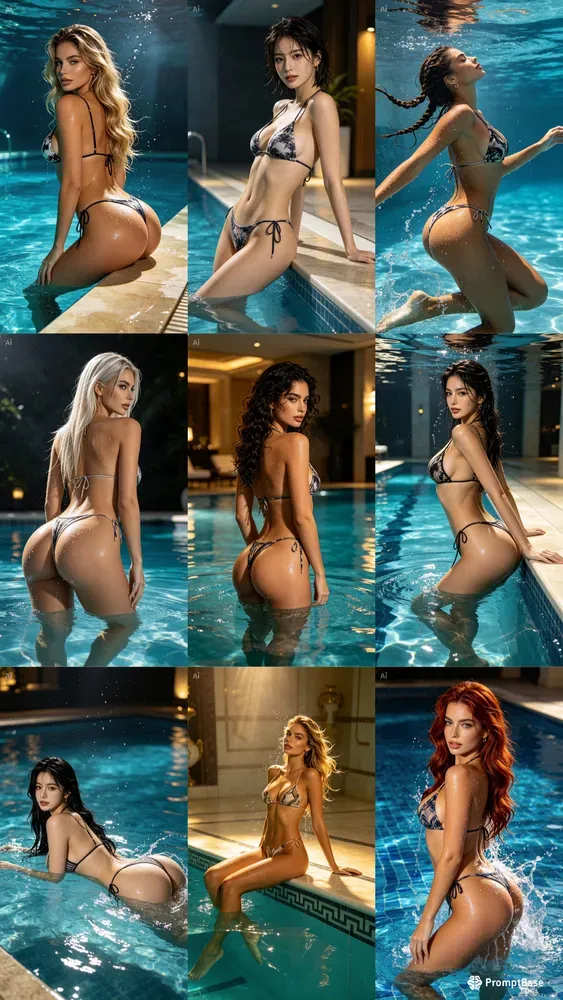 Seductive Pool Glamour Shots