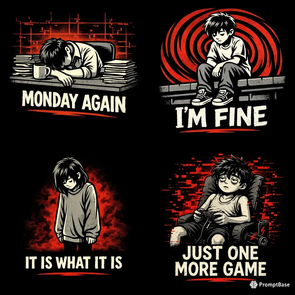 Dark Humor Retro Cartoon Tshirt Designs
