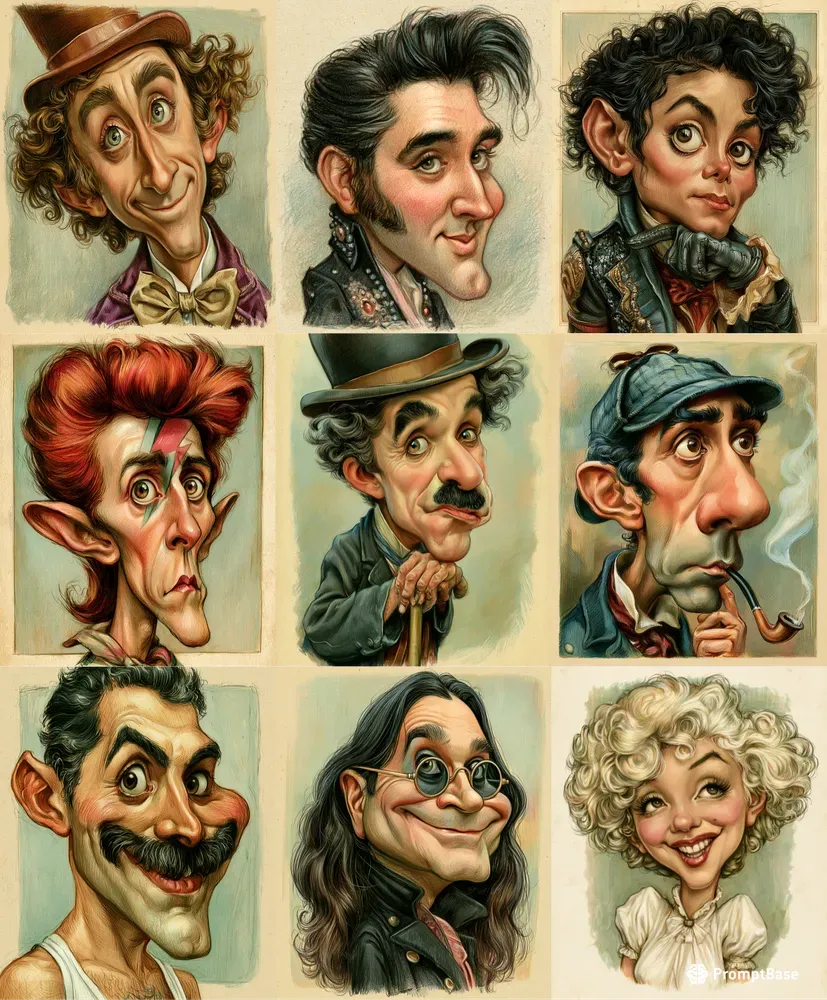 Vintage Caricature Portraits