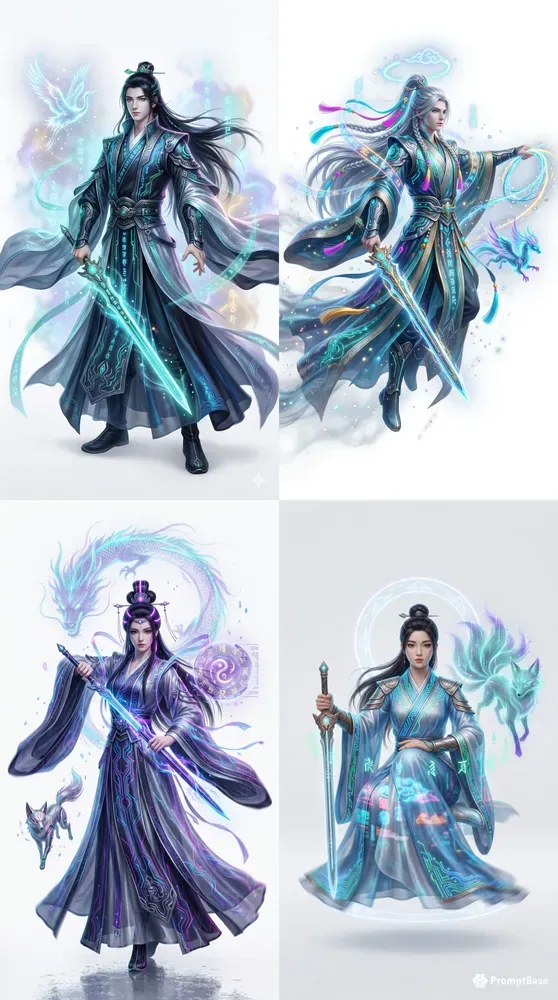 Cyberpunk Chinese Xianxia Characters