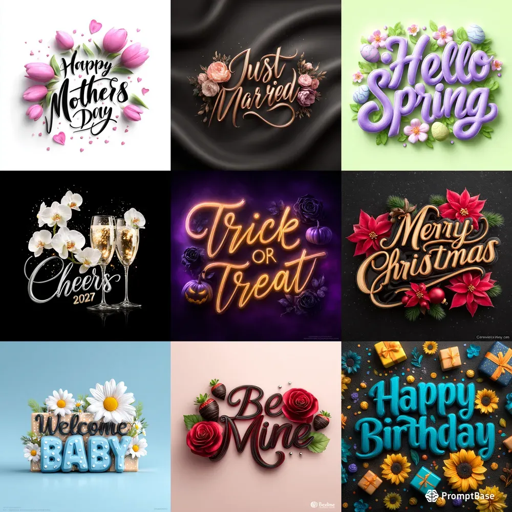 3D Decorative Themed Typography