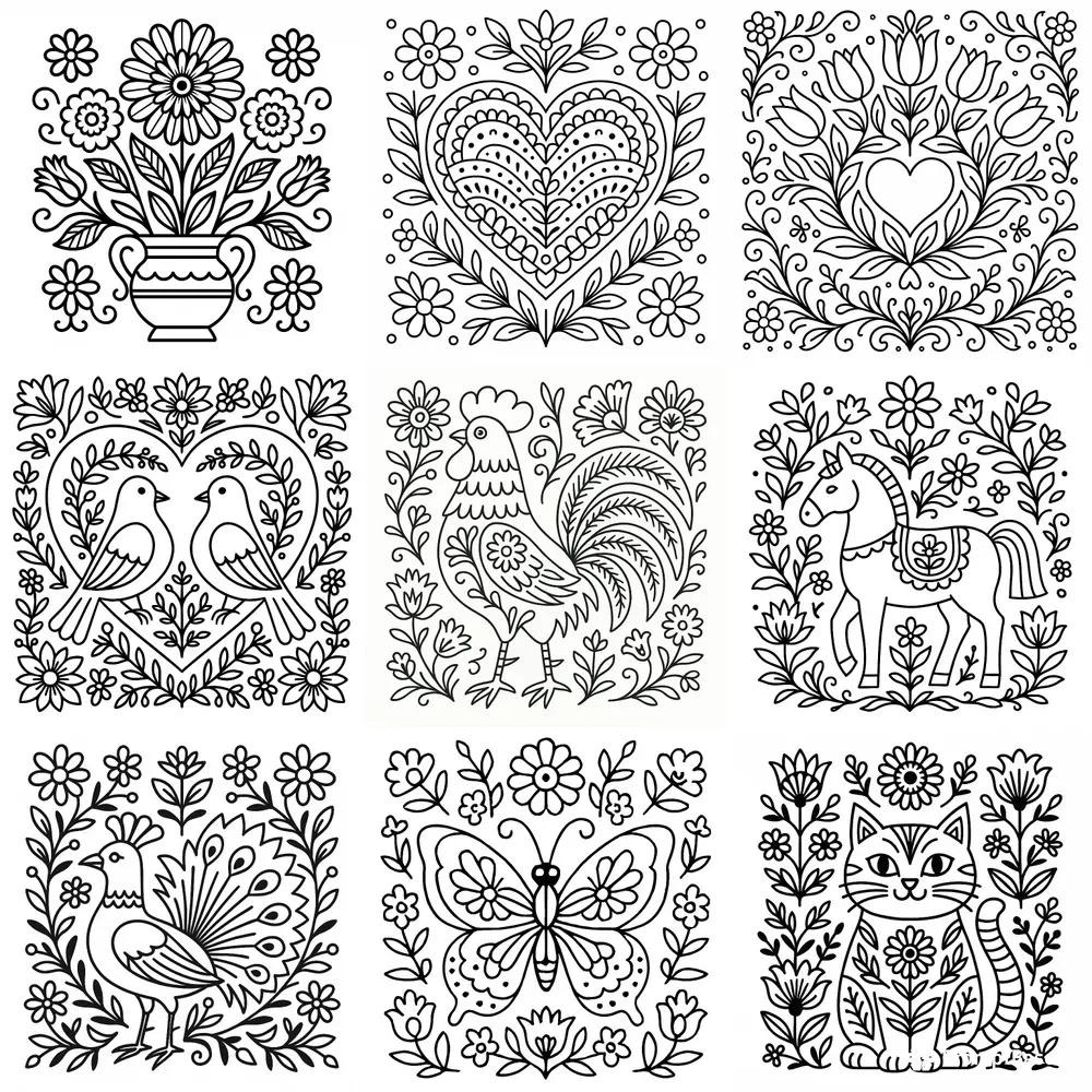 Polish Folk Art Coloring Pages