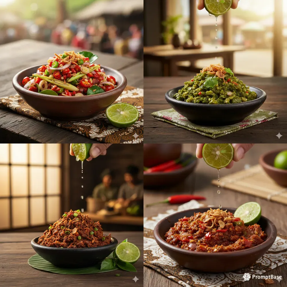 Indonesian Sambal Variety Stock Photos