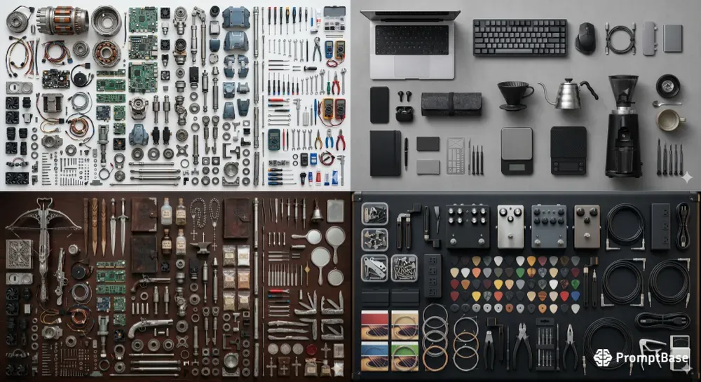 Aesthetic Knolling Flat Lays