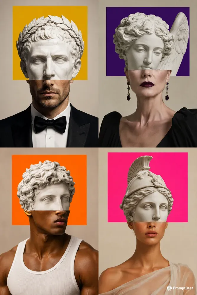 Surreal Classical Collage Portraits
