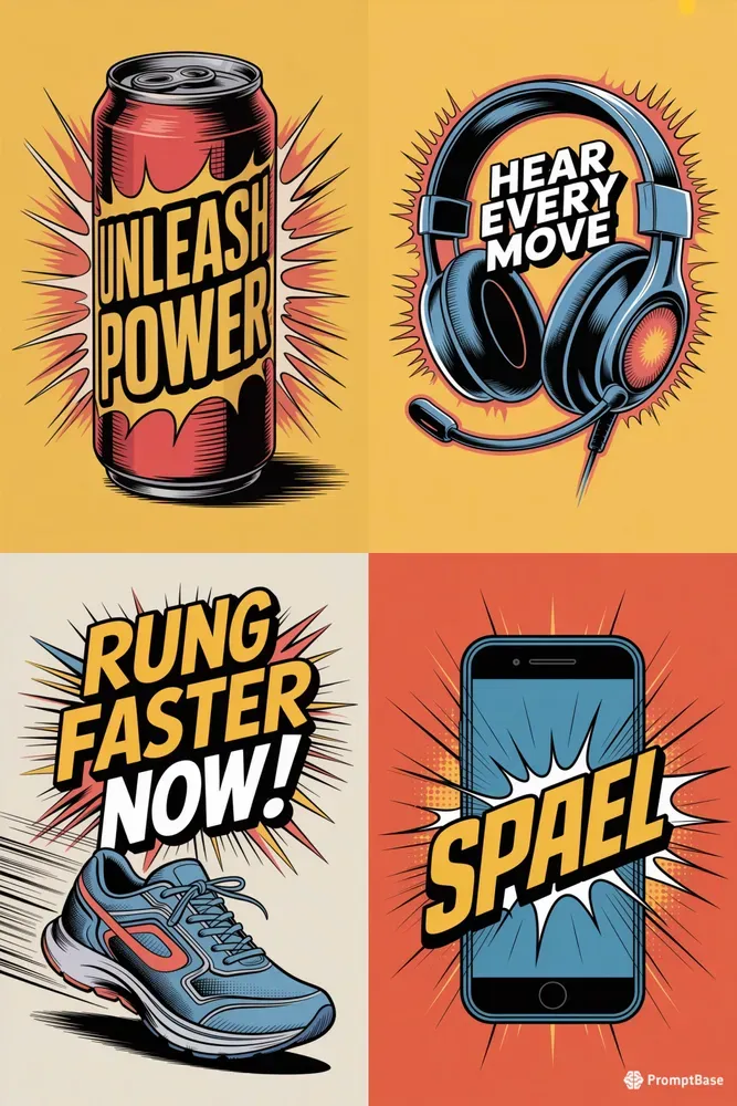 Comic Book Style Product Ads