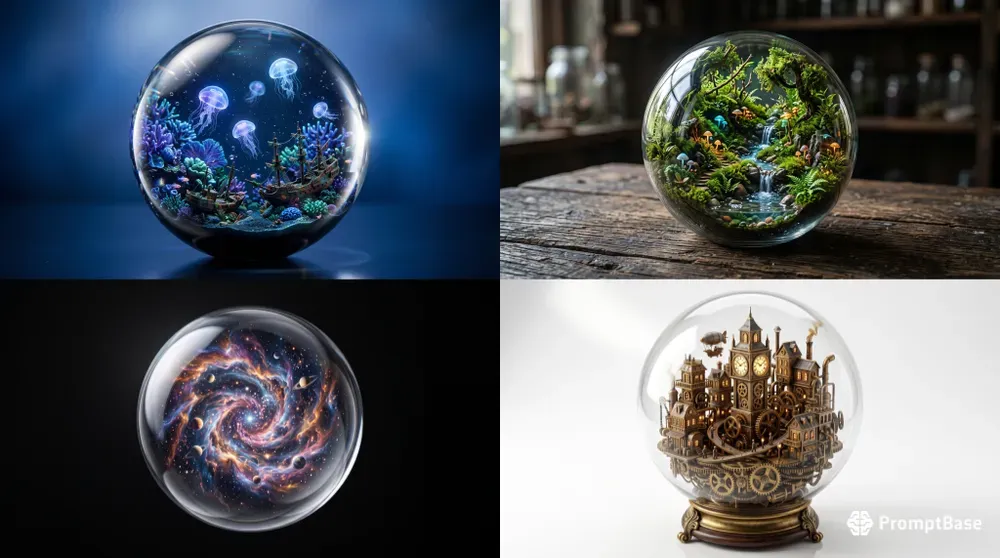 Miniature Glass Terrarium Worlds
