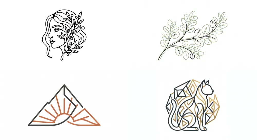 Minimalist Line Art Logo Vector Assets