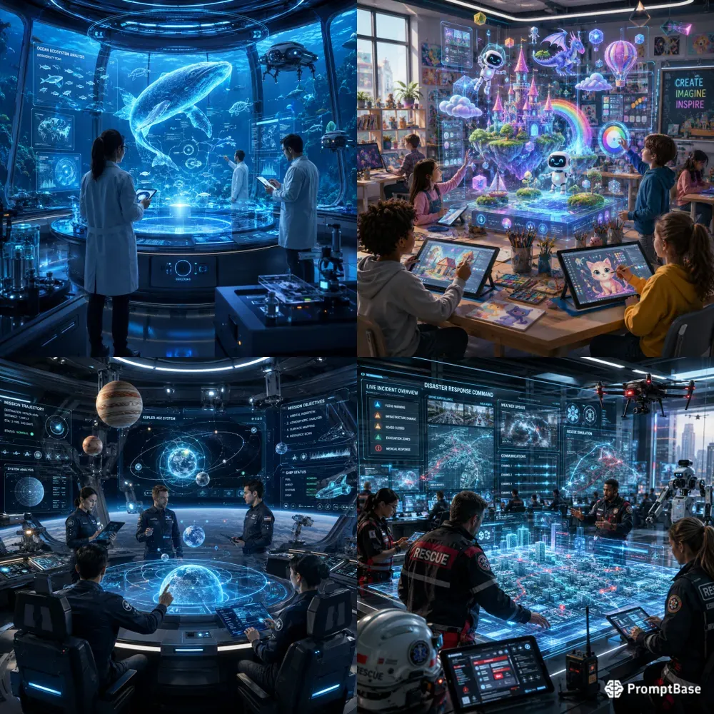 Futuristic Interactive Learning Worlds