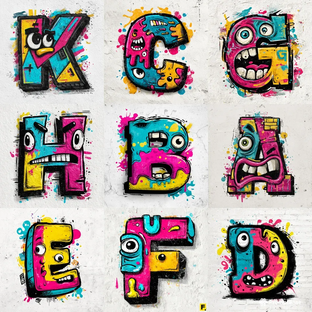 Graffiti Cartoon Letter Characters