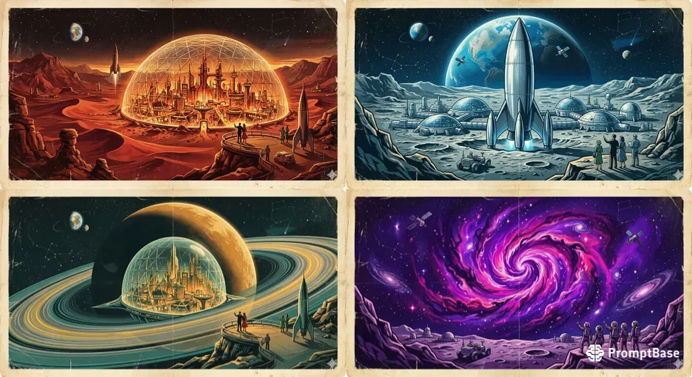 Retro Scifi Travel Posters