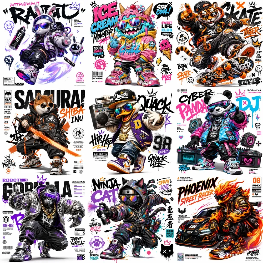 Urban Drip Mascot Poster Pop Style
