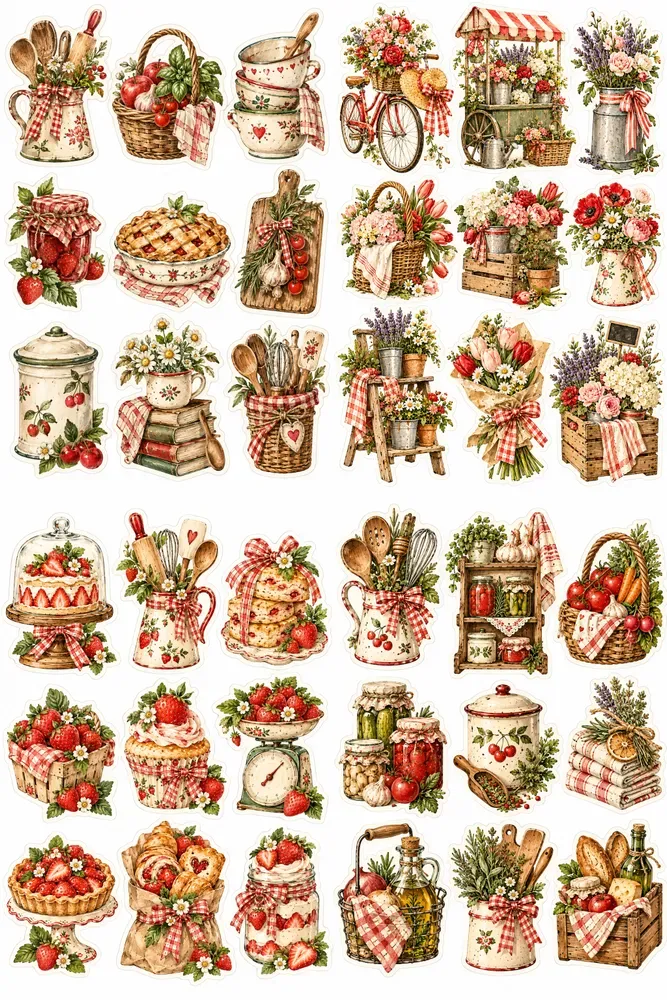Cottage Watercolor Sticker Sets