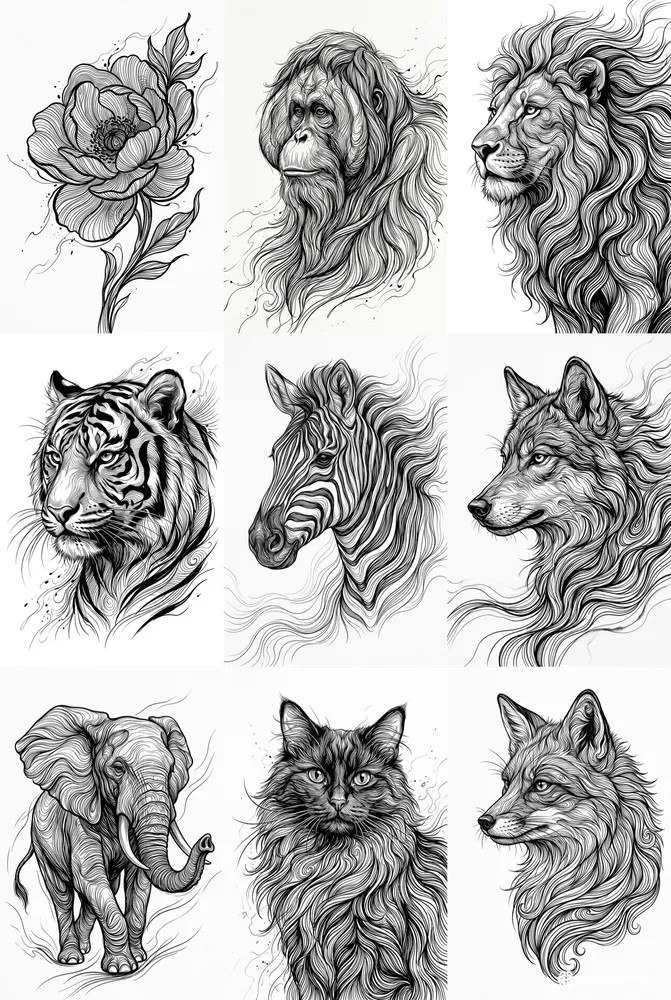 Inkwave Line Art