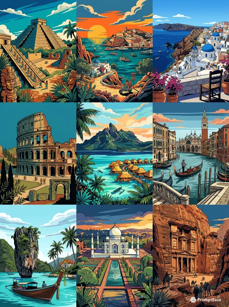 Bold Graphic Urban Travel Posters