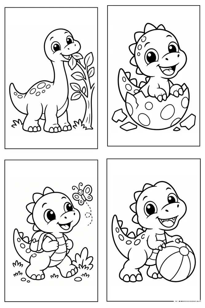 10 Cute Baby Dinosaur Coloring Pages