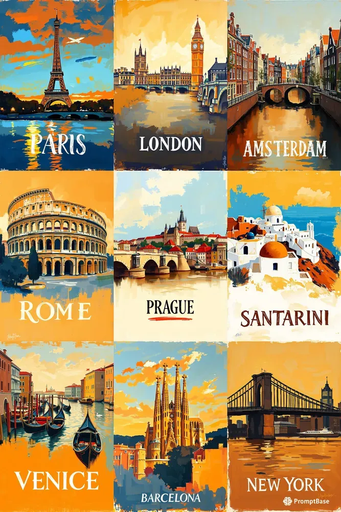 Art Oil Painting Travel Posters