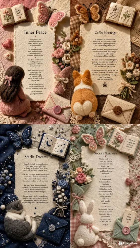 Tactile 3D Aesthetic Collage Templates