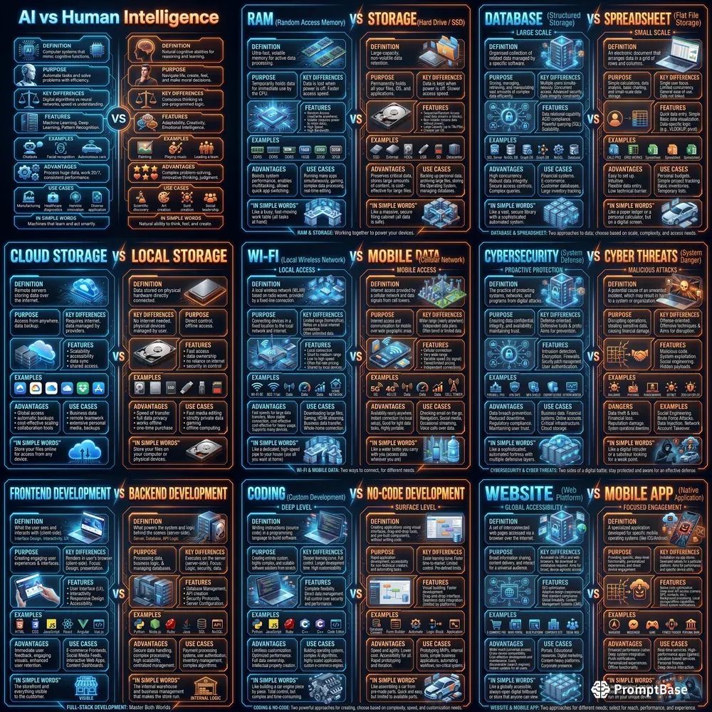 Futuristic Comparison Infographics