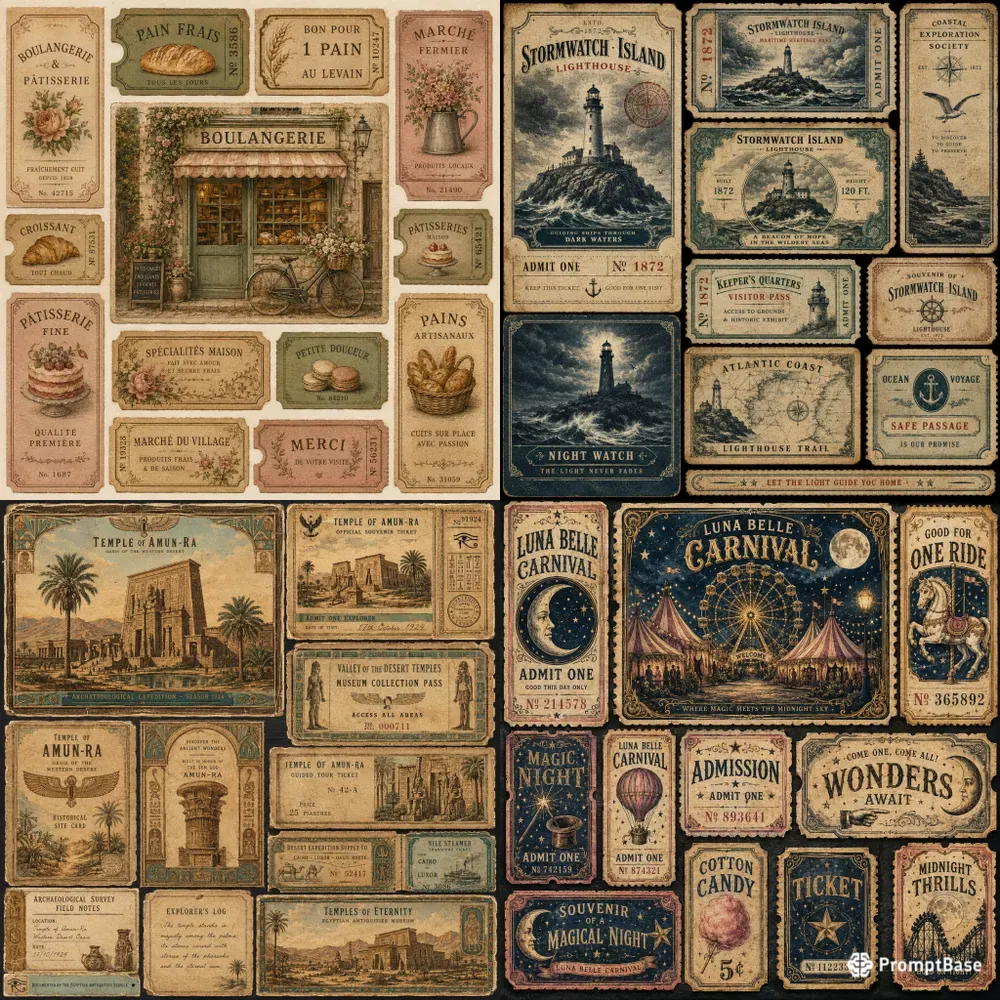 Vintage Pocket Ticket Ephemera