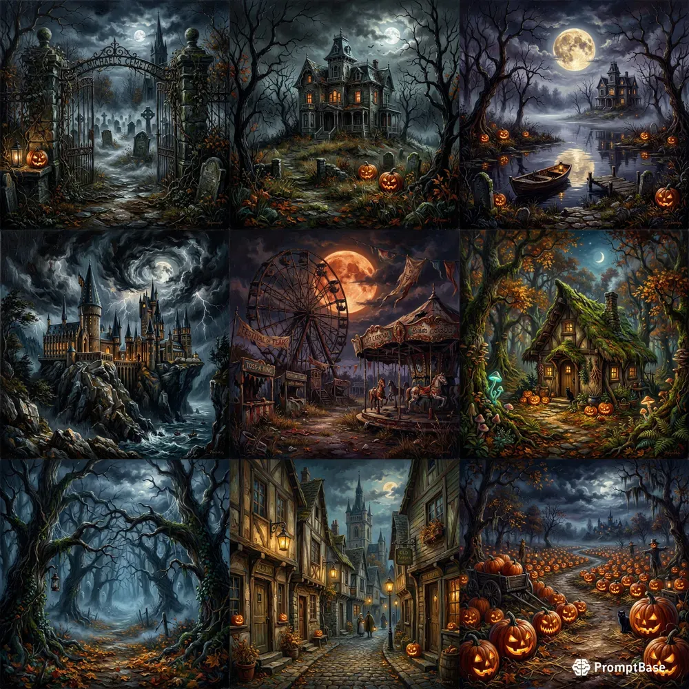 Halloween Horror Fantasy Illustrations