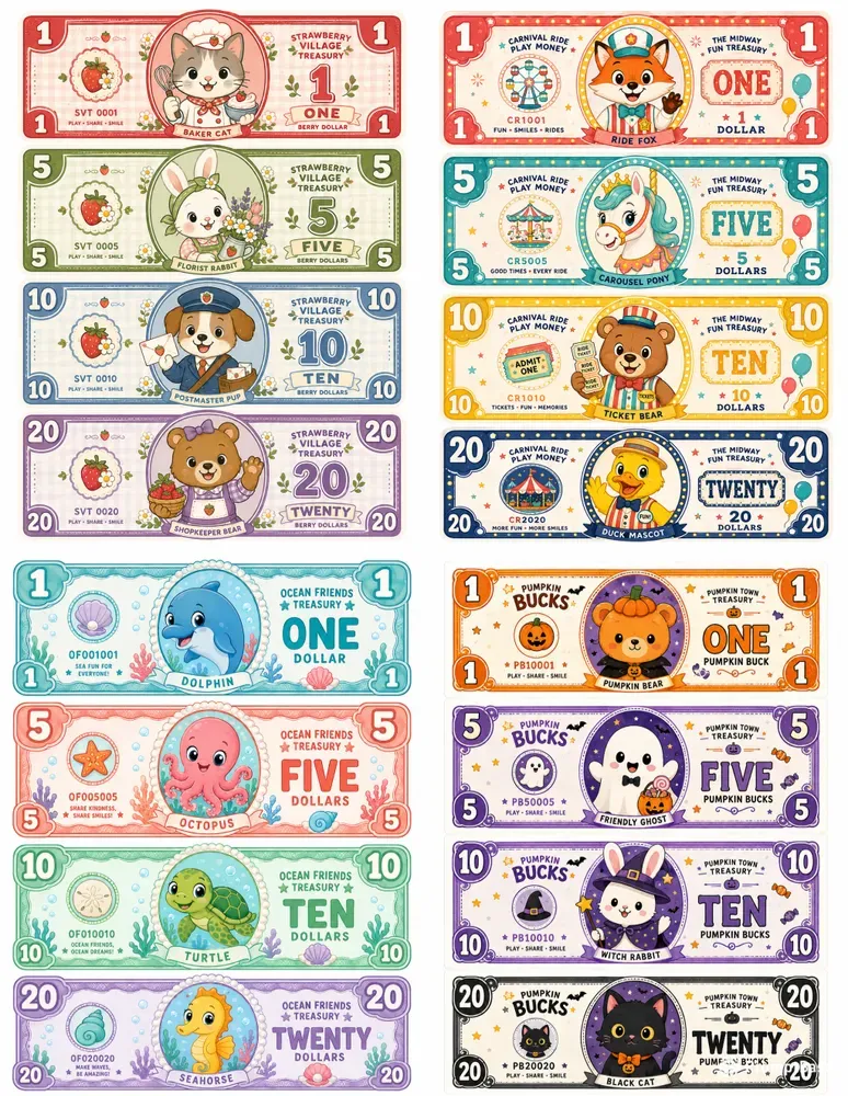 Cartoon Collector Banknotes Ephemera