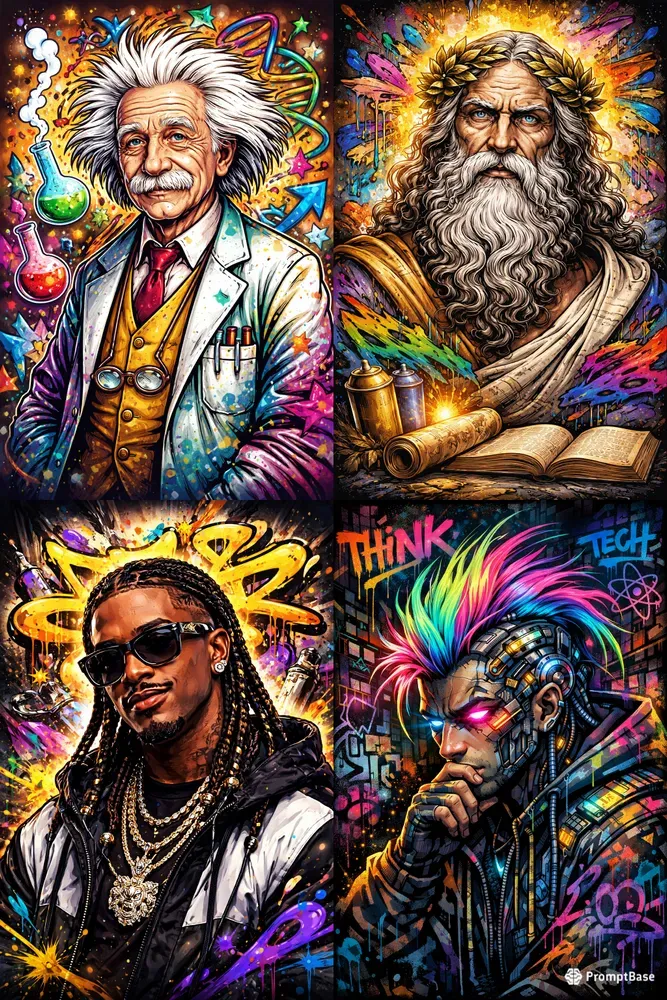 Vibrant Graffiti Portrait Generator