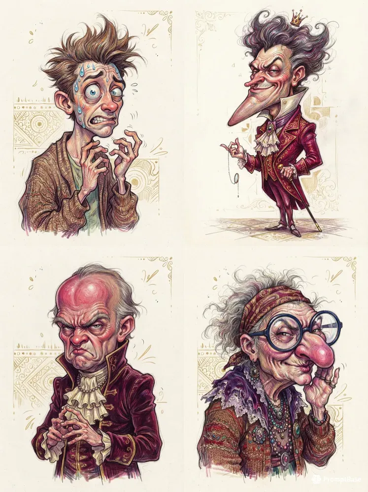Eccentric Satirical Characters