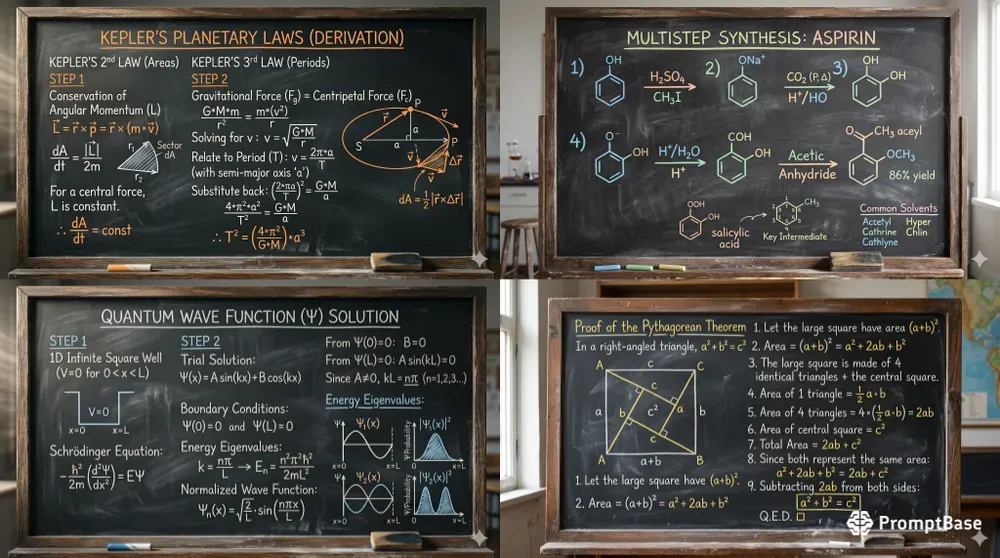Photorealistic Chalkboard Math Proofs