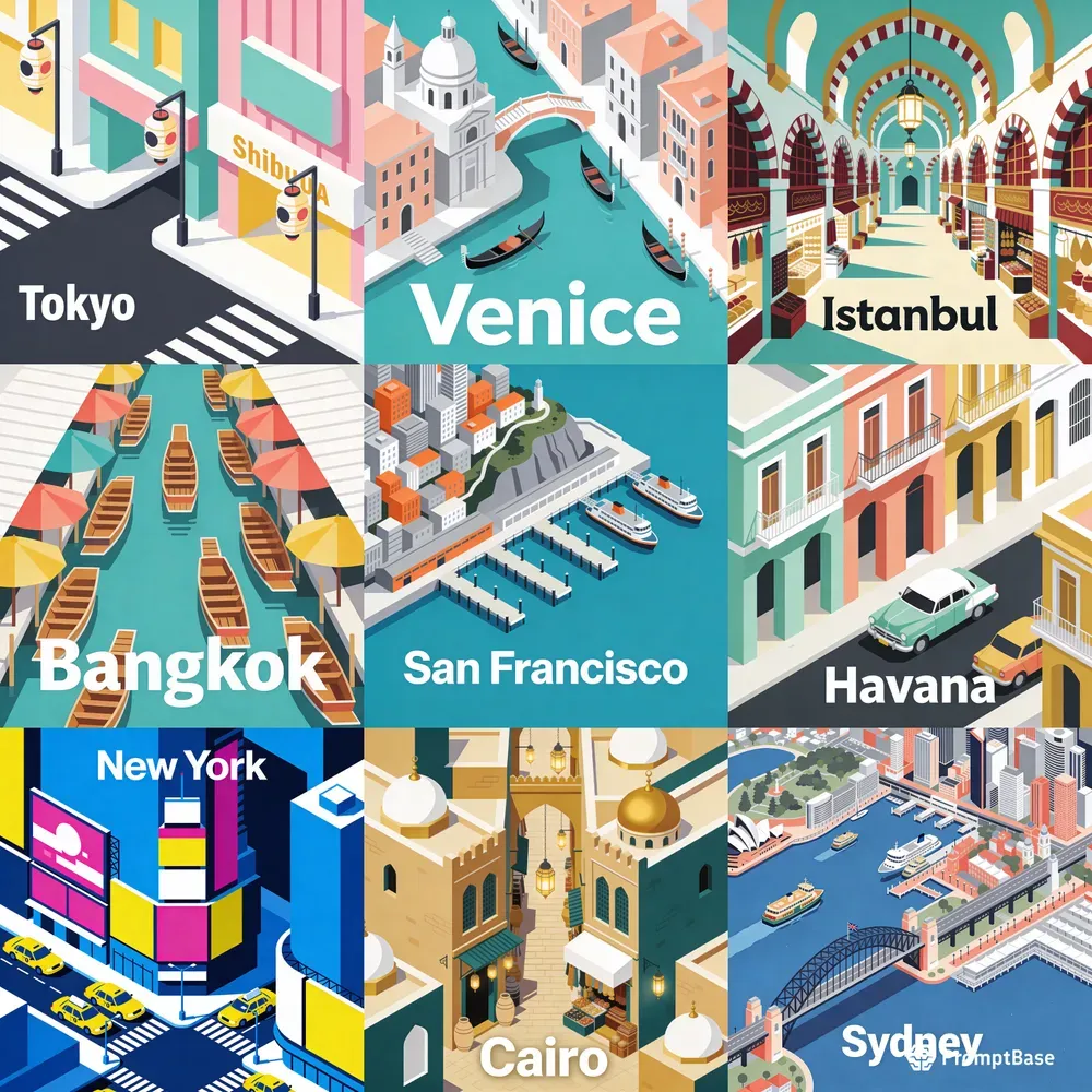 Flat Vector City Illustrations