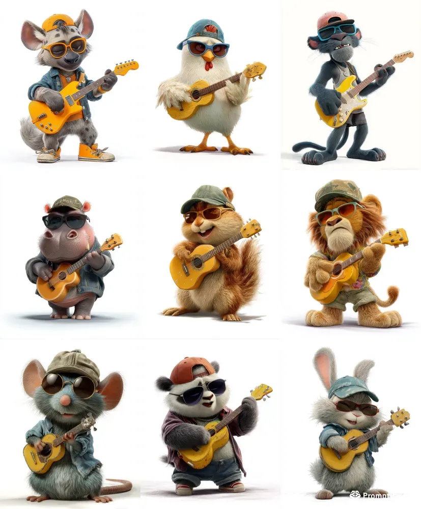 Cool Guitar Star Characters