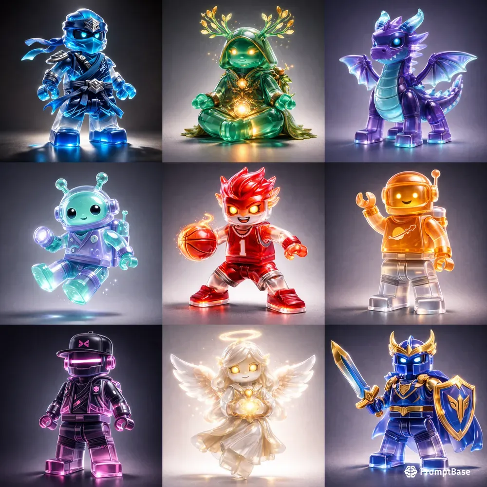 Glossy Jelly Lego Toy Character Art