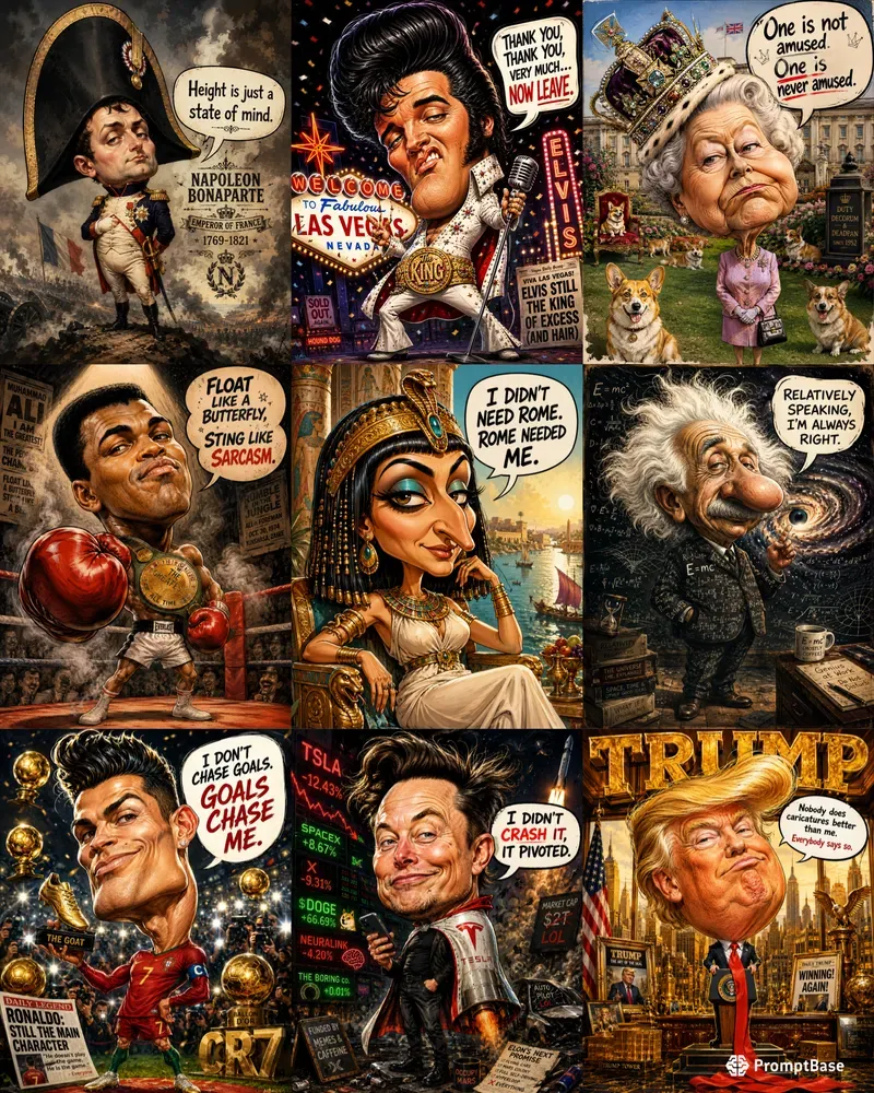 Cinematic Famous People 4K Caricatures