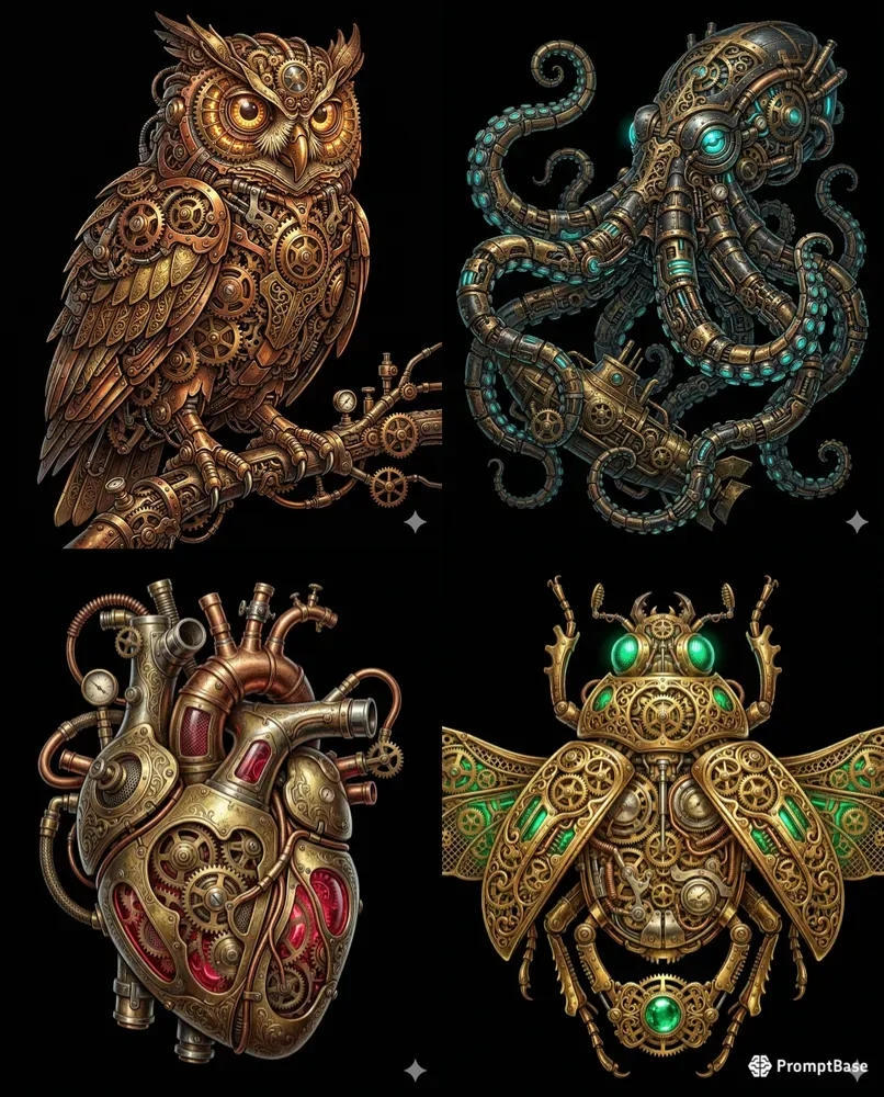 Intricate Steampunk Mechanical Art