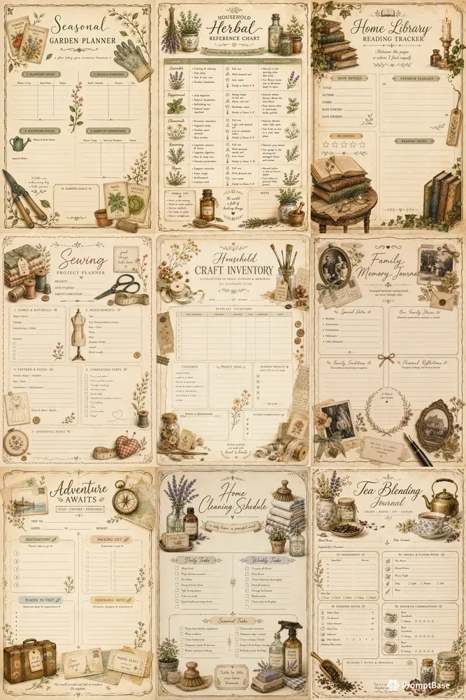 Vintage Illustrated Home Guide Pages