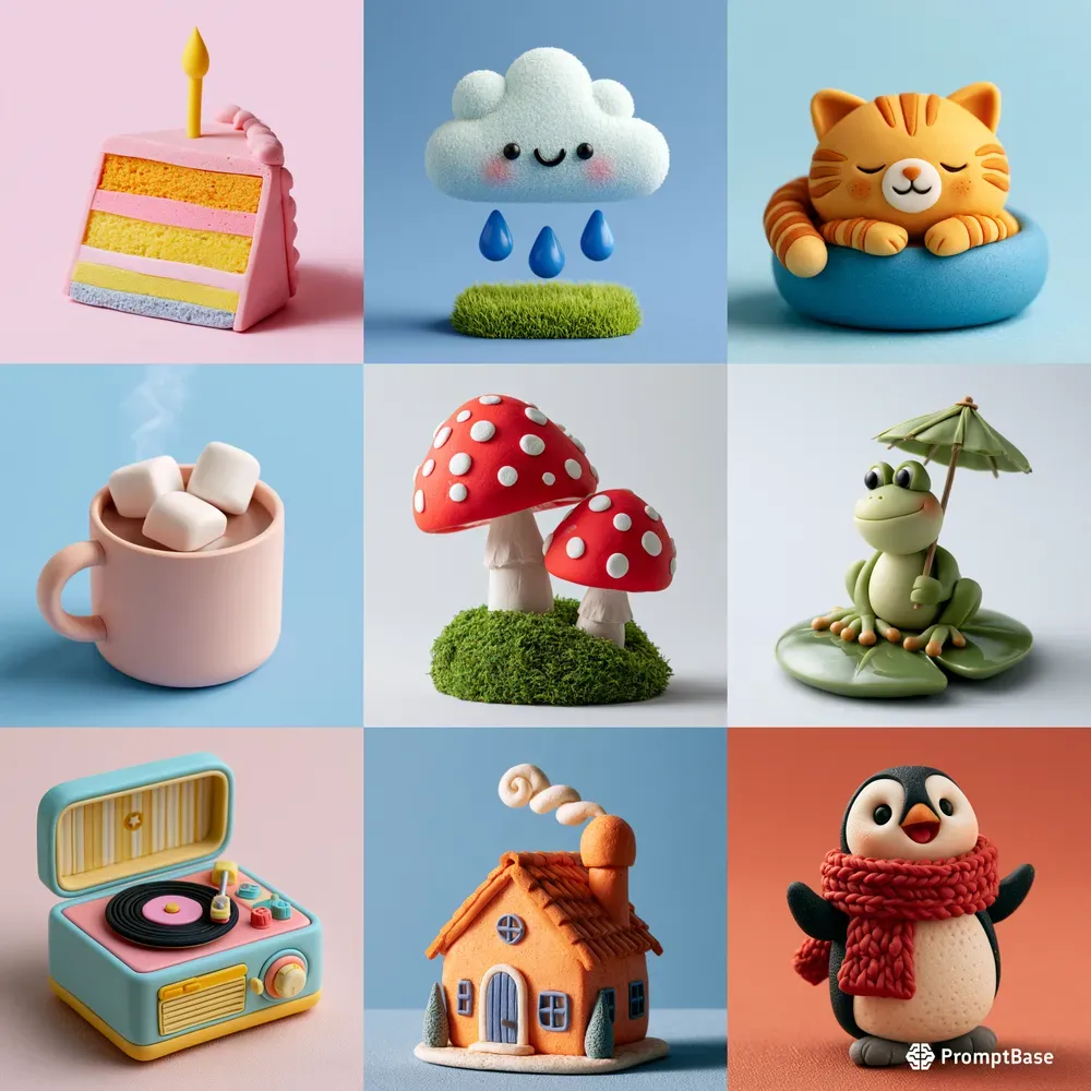 Minimalist 3D Claymation Art