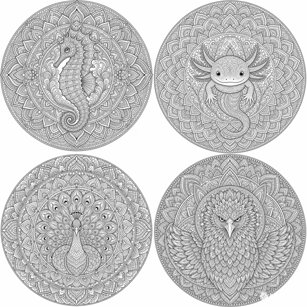 Expert Animal Mandala Advanced Art