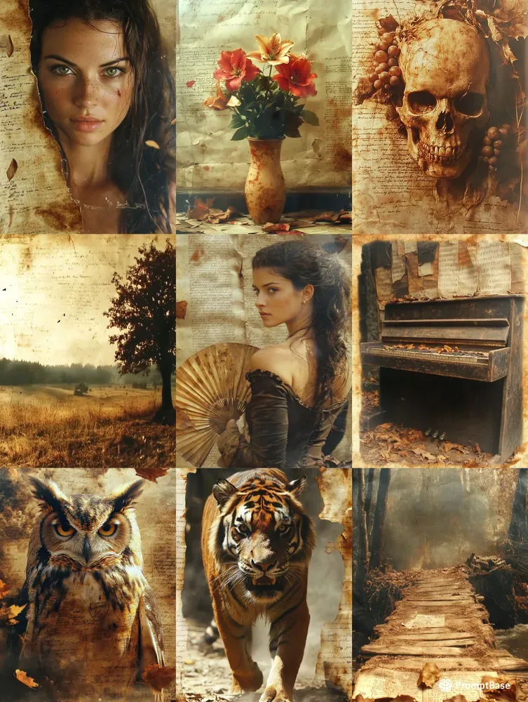 Old Sepia Photography Junk Journal Pages