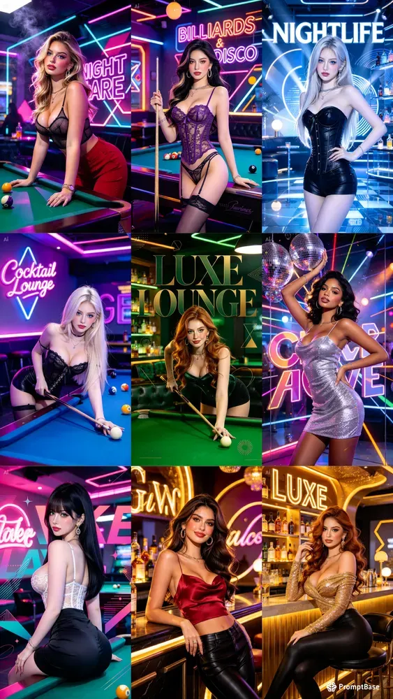 Seductive Bar Billiards Girls