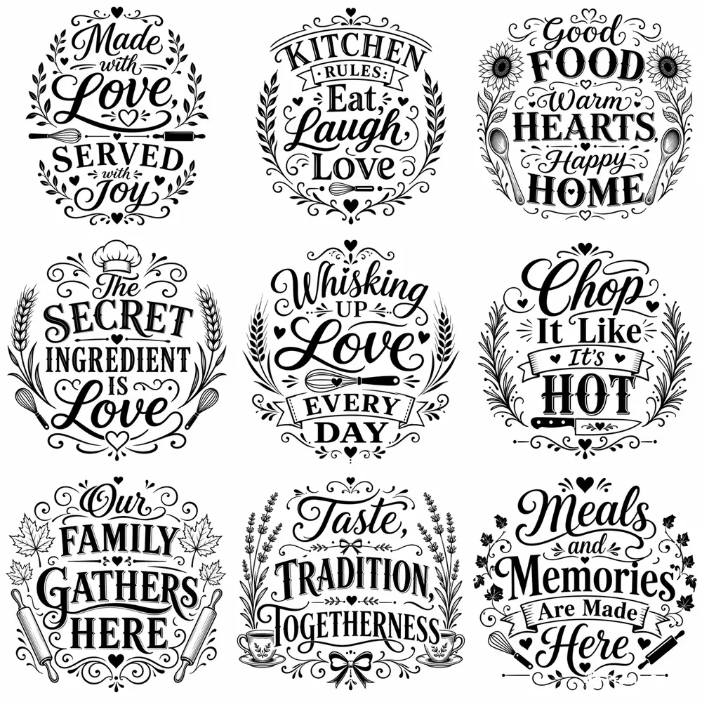 Cutting Board Typography Sayings Designs