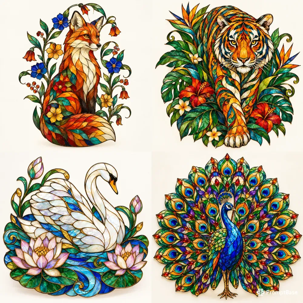Stained Glass Animal Art