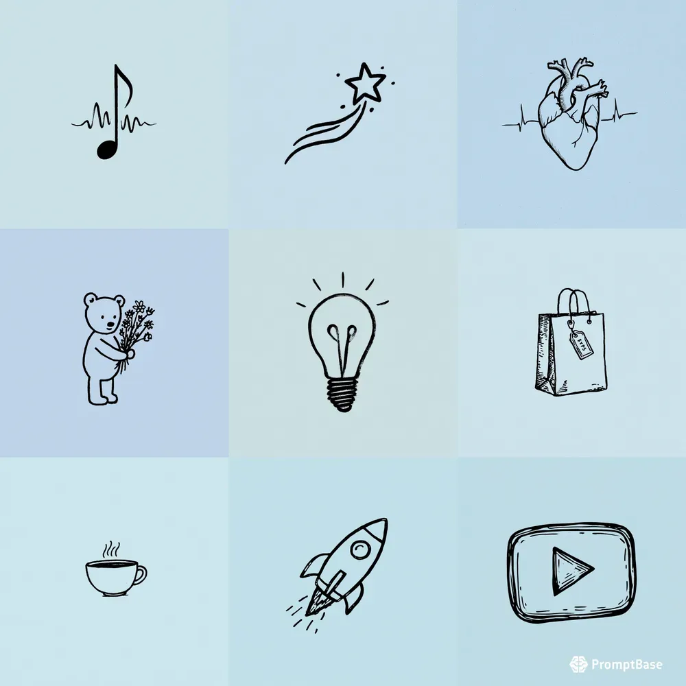 Minimalist Line Drawing Icons