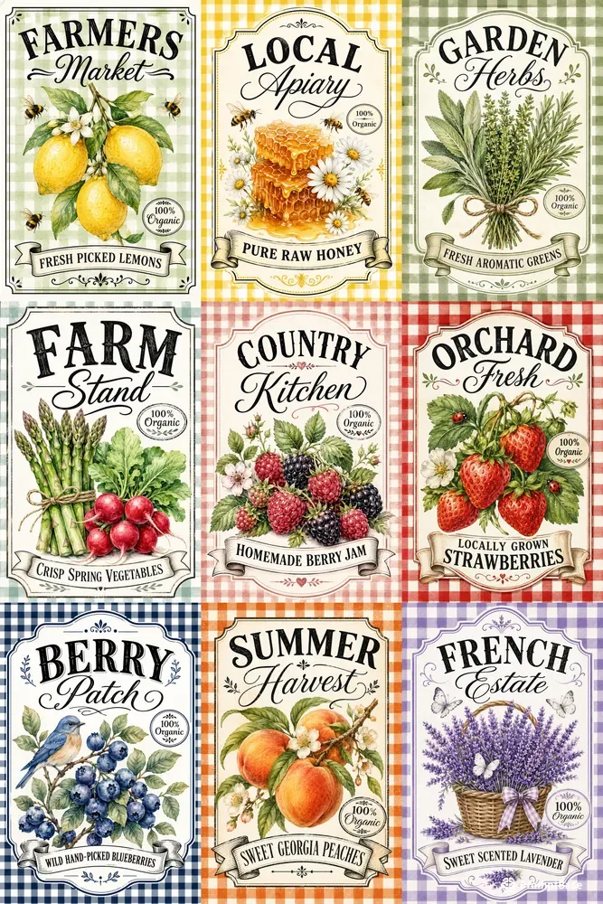 Vintage Farmhouse Market Labels