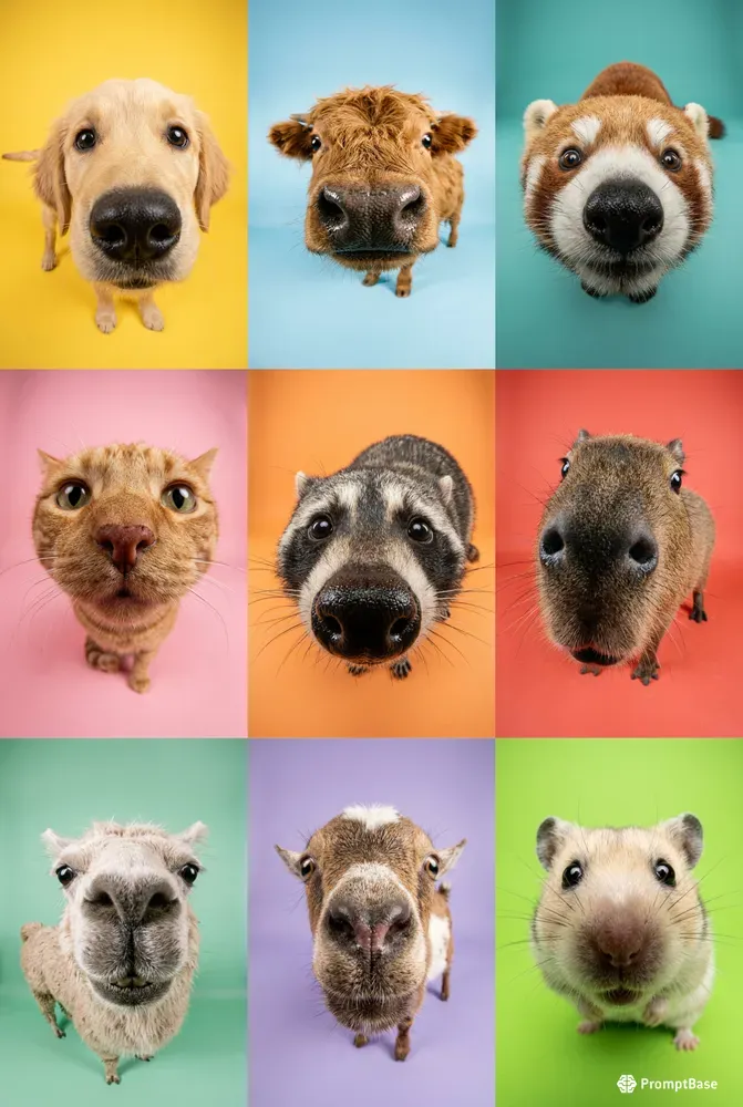 Funny Fisheye Animal Close Up Portraits